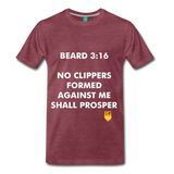 BEARD 3:16 SHIRT - heather burgundy